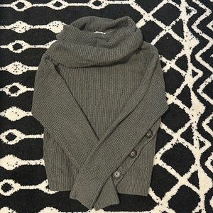 Dark Green Oversized Turtleneck Sweater